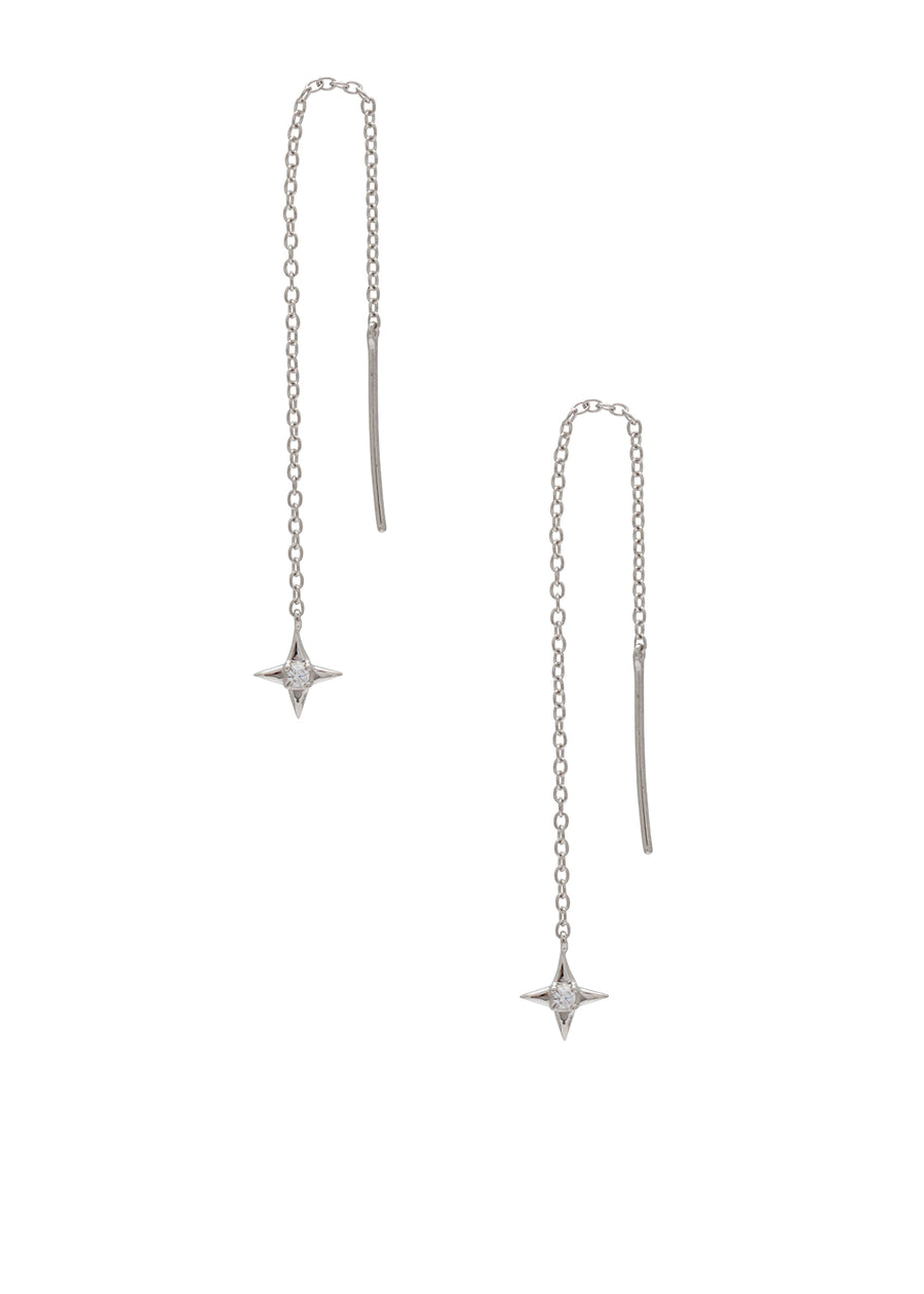 Esti Pull Through Earrings Rhodium