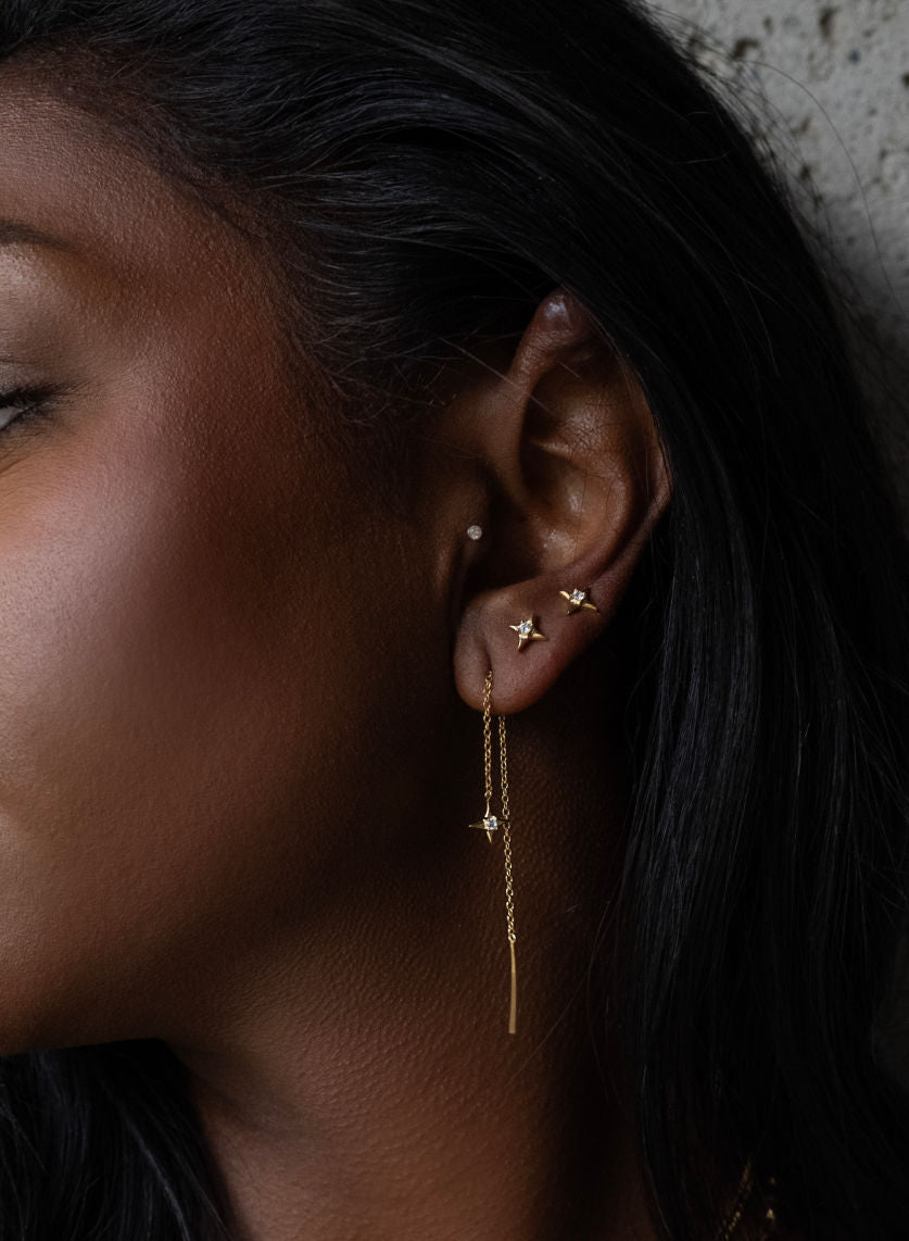 Esti Pull Through Earrings Gold