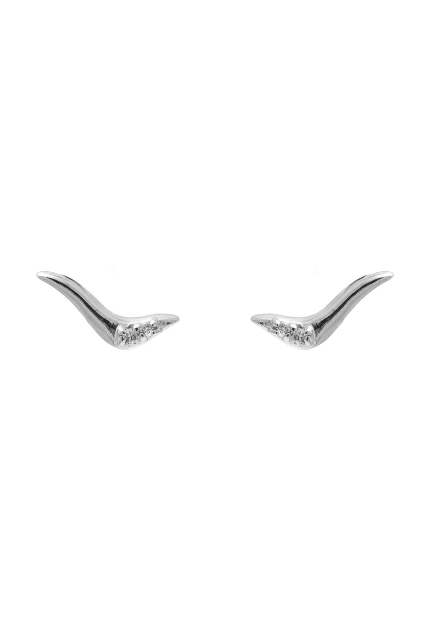 Little Wave Studs Rhodium