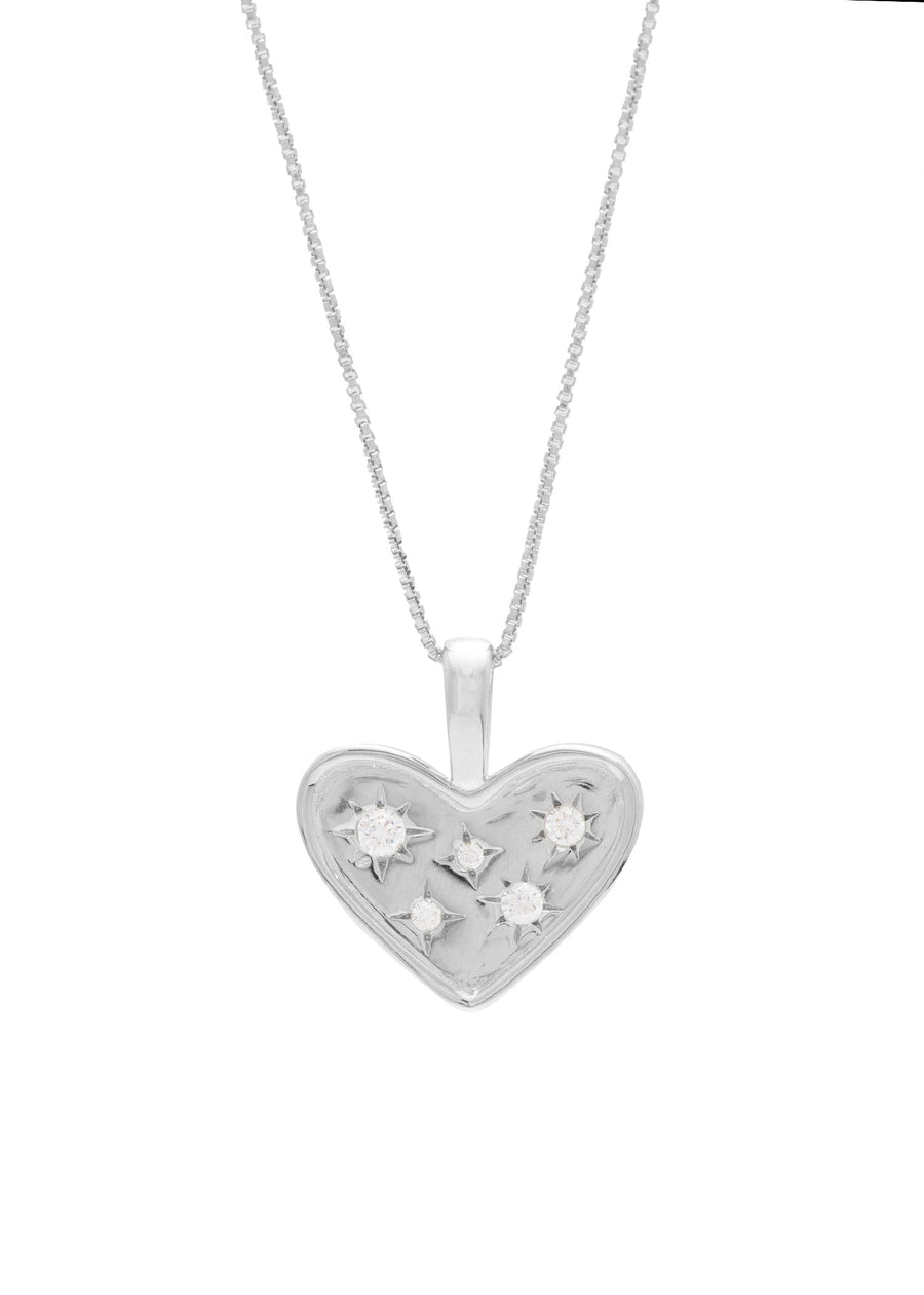 Lucky Stars Heart Rhodium