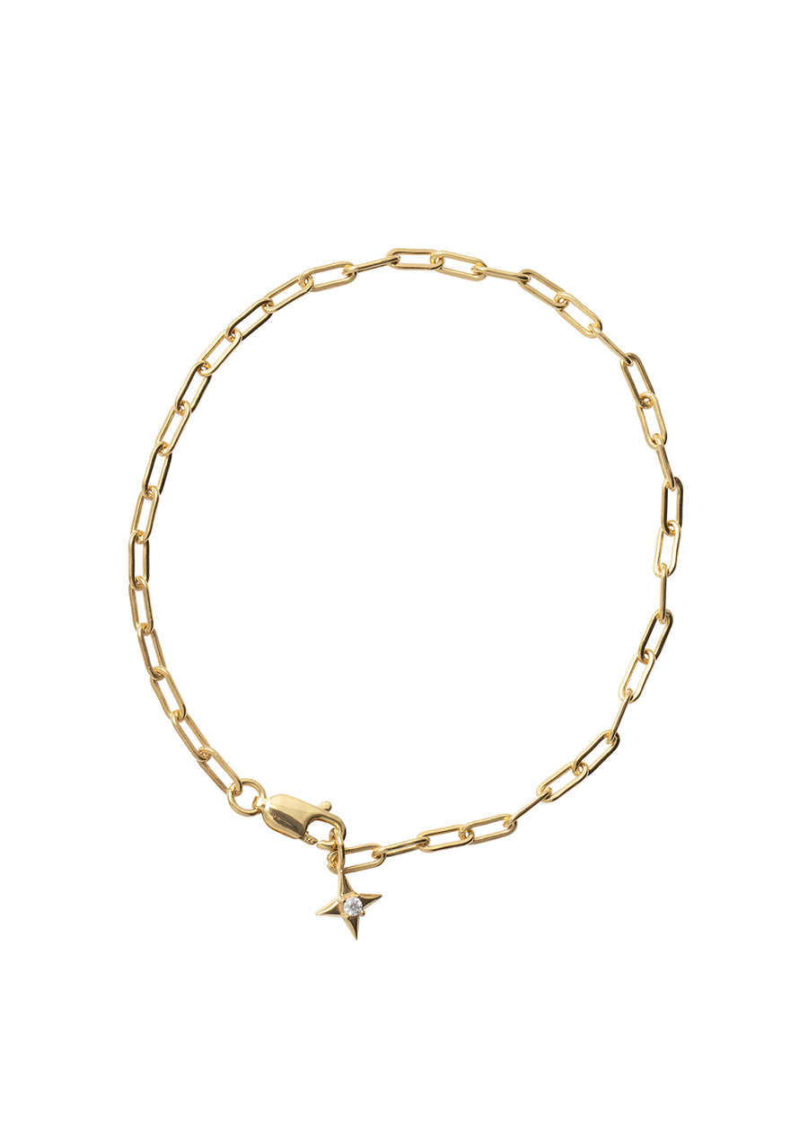 Paper Clip Chain Bracelet Gold